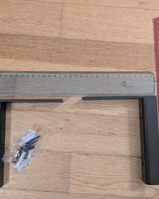 Coppia staffe L acciaio colore nero con tasselli