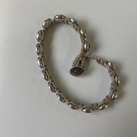 Braccialetto corda rossa e argento