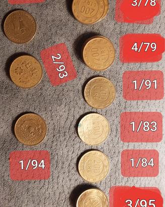N.17 Monete da 200 Lire Italiane