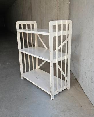 Libreria shabby chic bianca a ripiani 82x101 cm