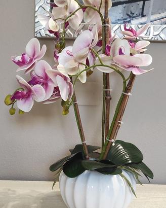 Composizione orchidea artificiale in vaso