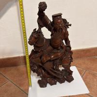 Antica Scultura Cinese in Legno Intagliato