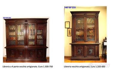 Libreria 4 ante e libreria artigianale a 2 ante