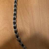 Bracciale argento nero con brillantini
