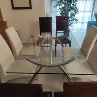 tavolo cristallo Calligaris 