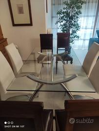 tavolo cristallo Calligaris 