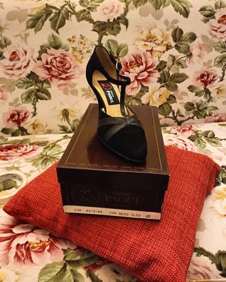 scarpe da ballo tg 40 camoscio Nero e glitter