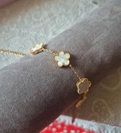 Bracciale fiori Acciaio Inossidabile Placcato Oro