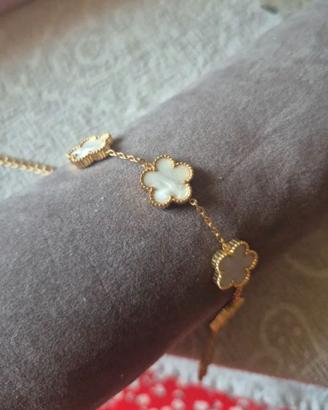 Bracciale fiori Acciaio Inossidabile Placcato Oro