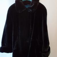 Pelliccia vintage sintetica blu taglia S