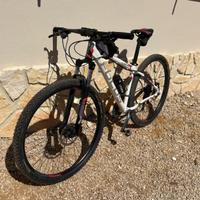 Bicicletta Mountain Bike Bianca e Rossa (Focus o s