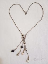 Collana Morellato Black & White, acciaio e perle