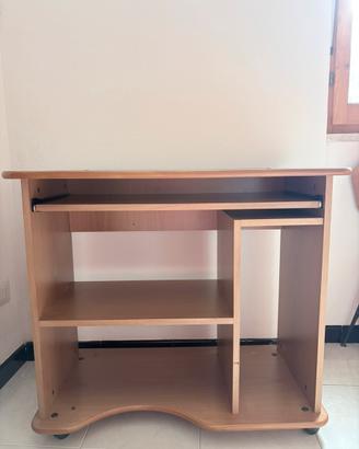 Postazione pc mini scrivania con ruote