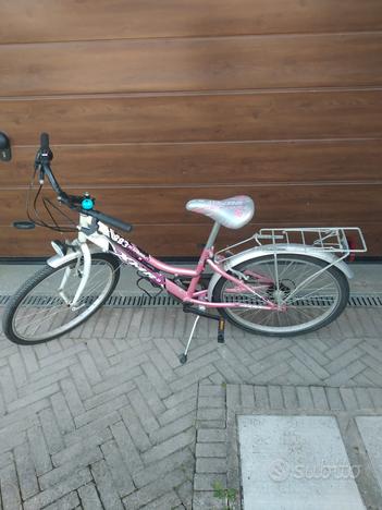 124rln05db ragazze metallo rosa bianco bicicletta