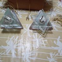 Abat jour in acciaio e cristallo vetro lampada