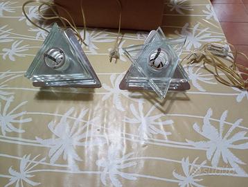 Abat jour in acciaio e cristallo vetro lampada