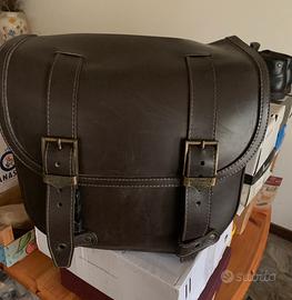 Franco cuoio Harley borsa moto cuoio laterale