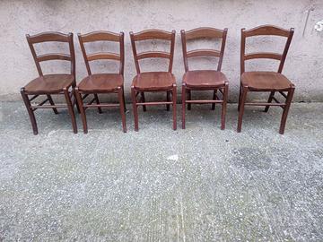 5 sedie Leggno massello più TAVOLO