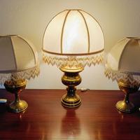 Tris lampade vintage in ottone con frange