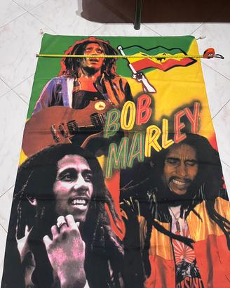 Telo poster bob marley reggae bandiera tessuto