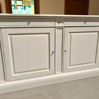 NUOVA CREDENZA 2 ANTE 4 CASSETTI MASSELLO BIANCA
