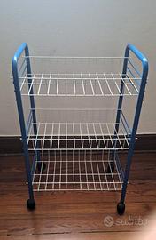 Carrello multiuso a 3 livelli su rotelline