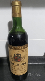 Vino cordier bordeaux rouge 1961