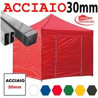 Gazebo pieghevole 3x3 rosso eventi automatico pvc