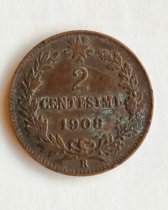 2 centesimi 1908  -  Vittorio Emanuele III - Regno