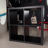 KALLAX Scaffale, marrone-nero, 77x77 cm