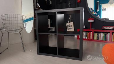 KALLAX Scaffale, marrone-nero, 77x77 cm