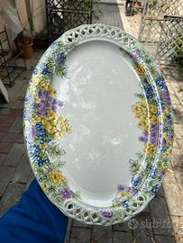 Grande vassoio floreale in ceramica Tiffany boutiq