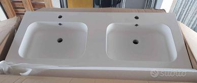 Lavabo 2 vasche in resina cm 120