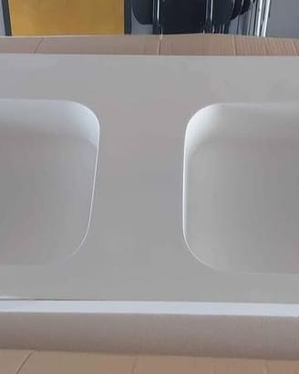 Lavabo 2 vasche in resina cm 120