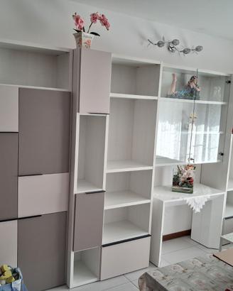 Parete attrezzata e tavolo richiudibile da 12 post
