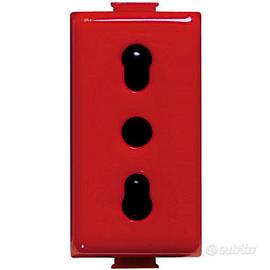 Presa Bipasso Rossa 2P+T Matix/Magic A5180R -