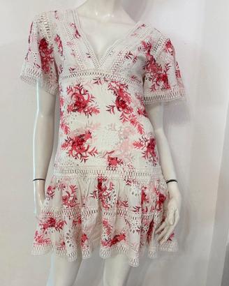 GUESS Vestito abito bianco fantasia floreale