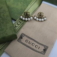Orecchini gucci 3cm oro con perle