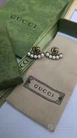 Orecchini gucci 3cm oro con perle