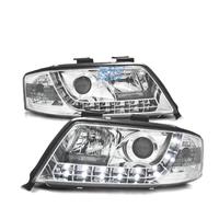 FARI AUDI A6 4B 97-99 LUCE DIURNA FONDO CROMATO