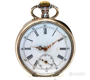 Splendido orologio argento fine 1800