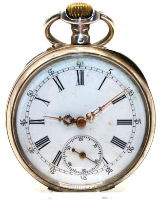 Splendido orologio argento fine 1800