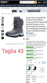 Stivaletti invernali uomo impermeabili NUOVI  N°43