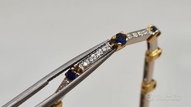 Bracciale Tennis Recarlo con Zaffiri e Diamanti