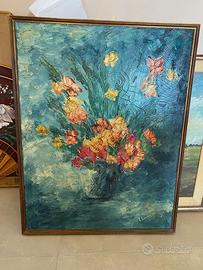 Olio su Tela "Vaso di Fiori" - Cesare Camerini