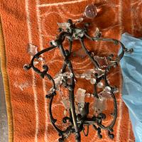 Lampadario ferro battuto anni 70
