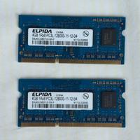 Coppia Memoria Ram ELPIDA 4GB 1Rx8 PC3L  12800S-11