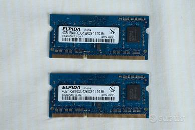Coppia Memoria Ram ELPIDA 4GB 1Rx8 PC3L  12800S-11