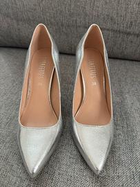 Scarpe tacco 10 cm argento