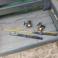 Due canne da pesca  con mulinelli nuovi 